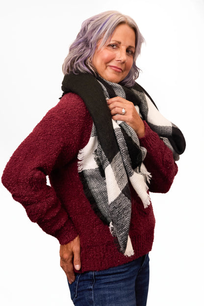 ALB Custom Women's Plaid Woven Scarf