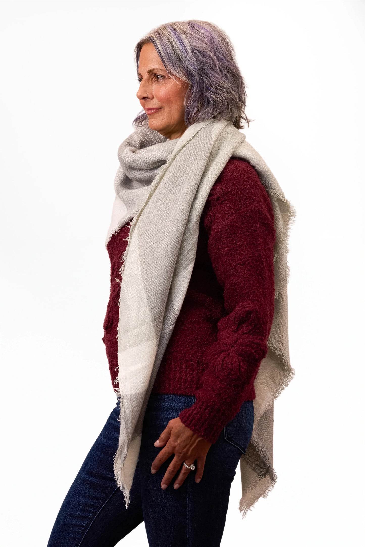 ALB Custom Women's Plaid Woven Scarf