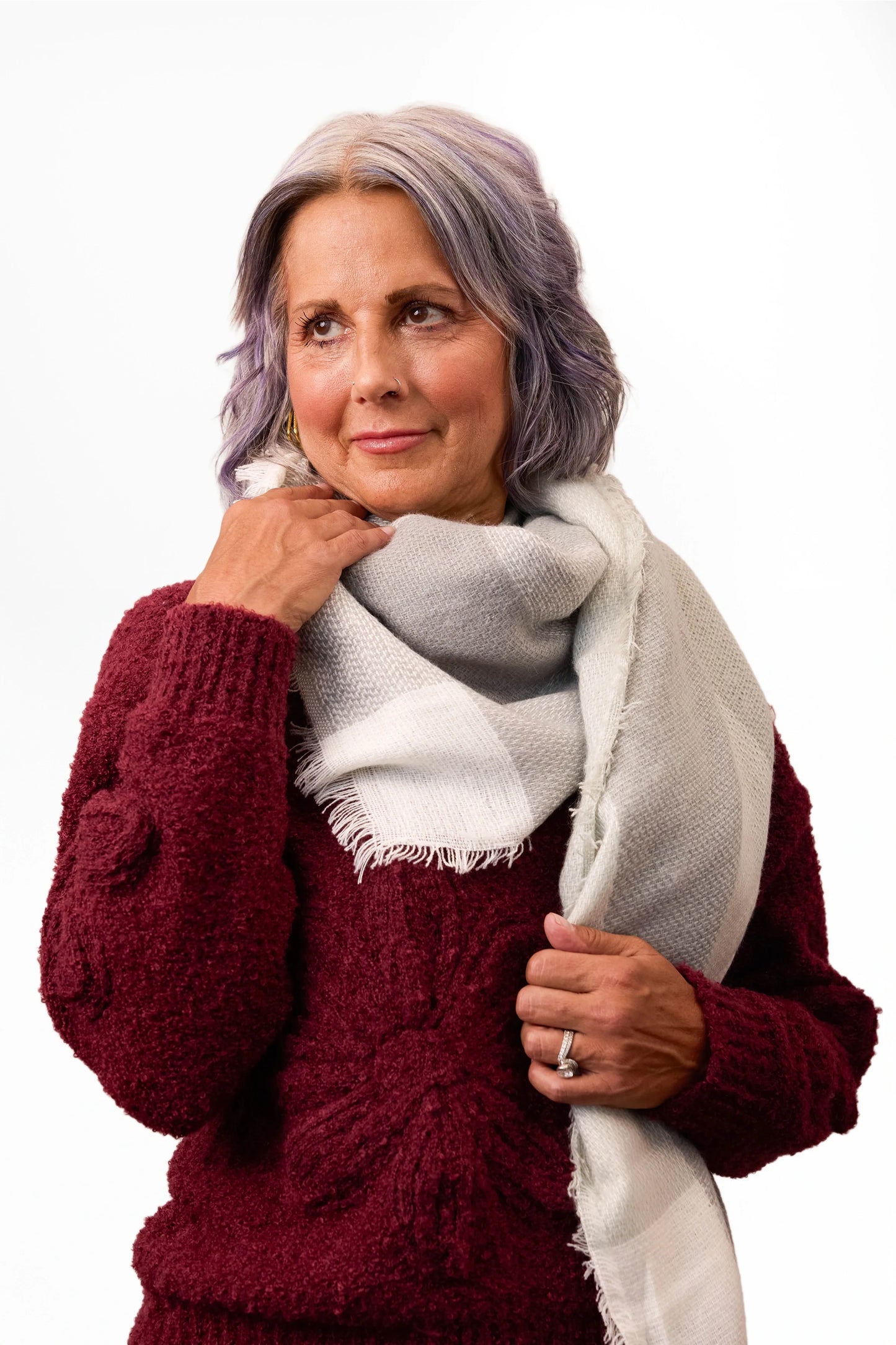 ALB Custom Women's Plaid Woven Scarf