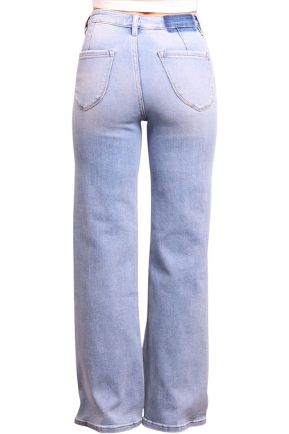 The Romy High-Rise Tummy Control Wide Leg Denim - Three Inseams (Blue)