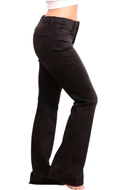 The Gwen Mid-Rise Tummy Control Flare - Three Inseams (Black)