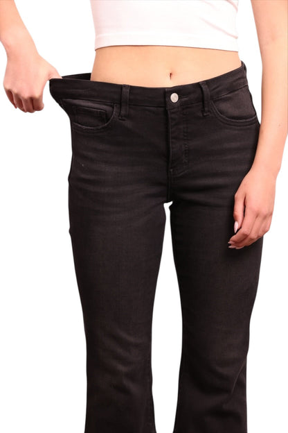 The Gwen Mid-Rise Tummy Control Flare - Three Inseams (Black)