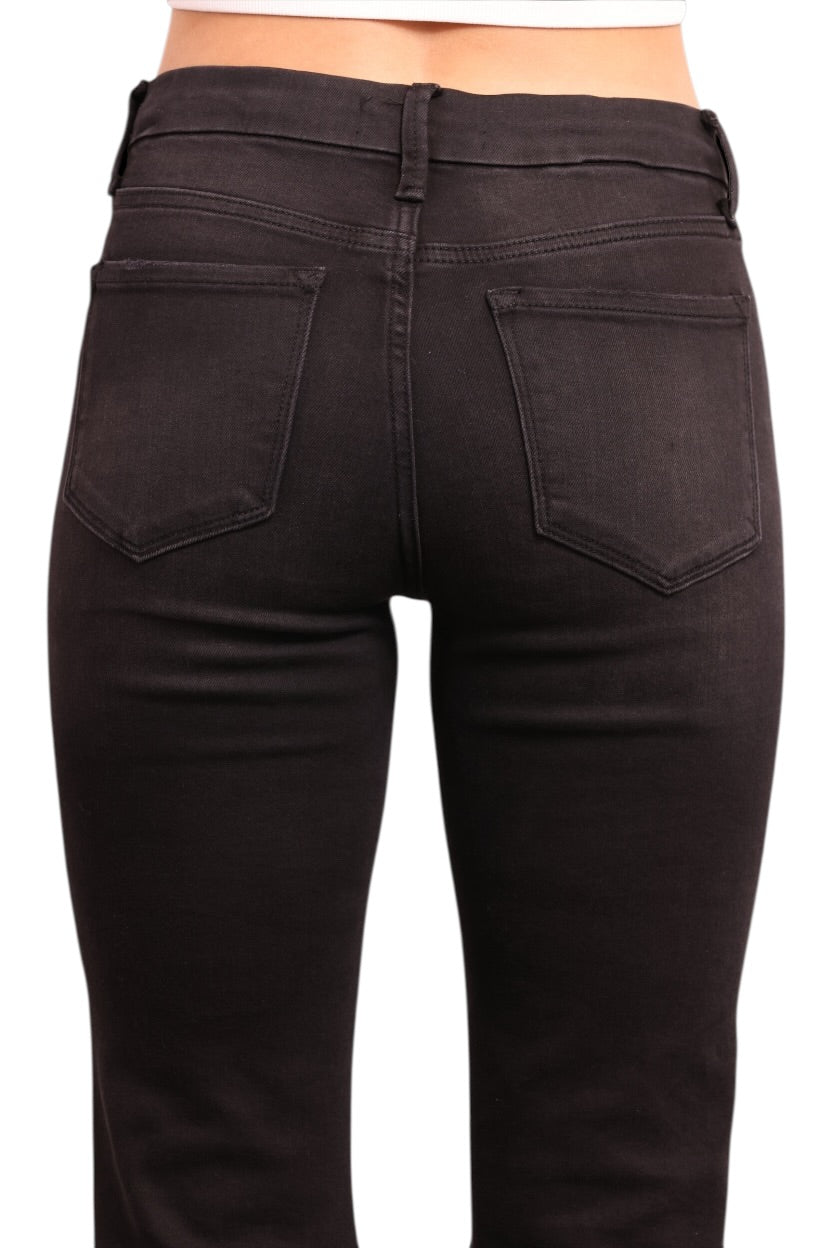 The Gwen Mid-Rise Tummy Control Flare - Three Inseams (Black)