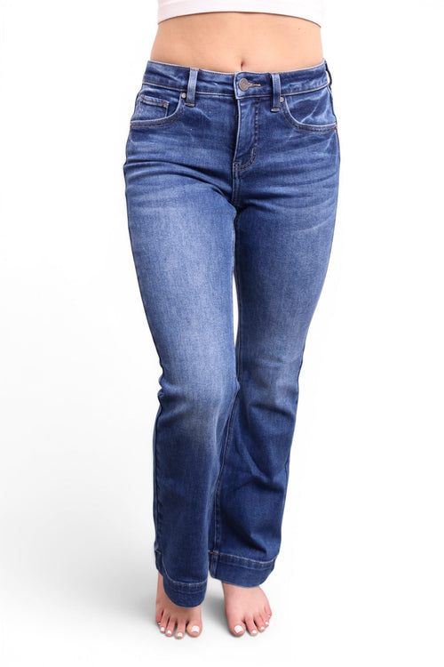 The Georgia Mid-Rise Tummy Control Vintage Blue Bootcut Jeans