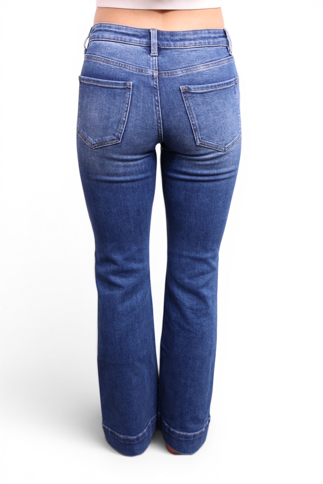 The Georgia Mid-Rise Tummy Control Vintage Blue Bootcut Jeans