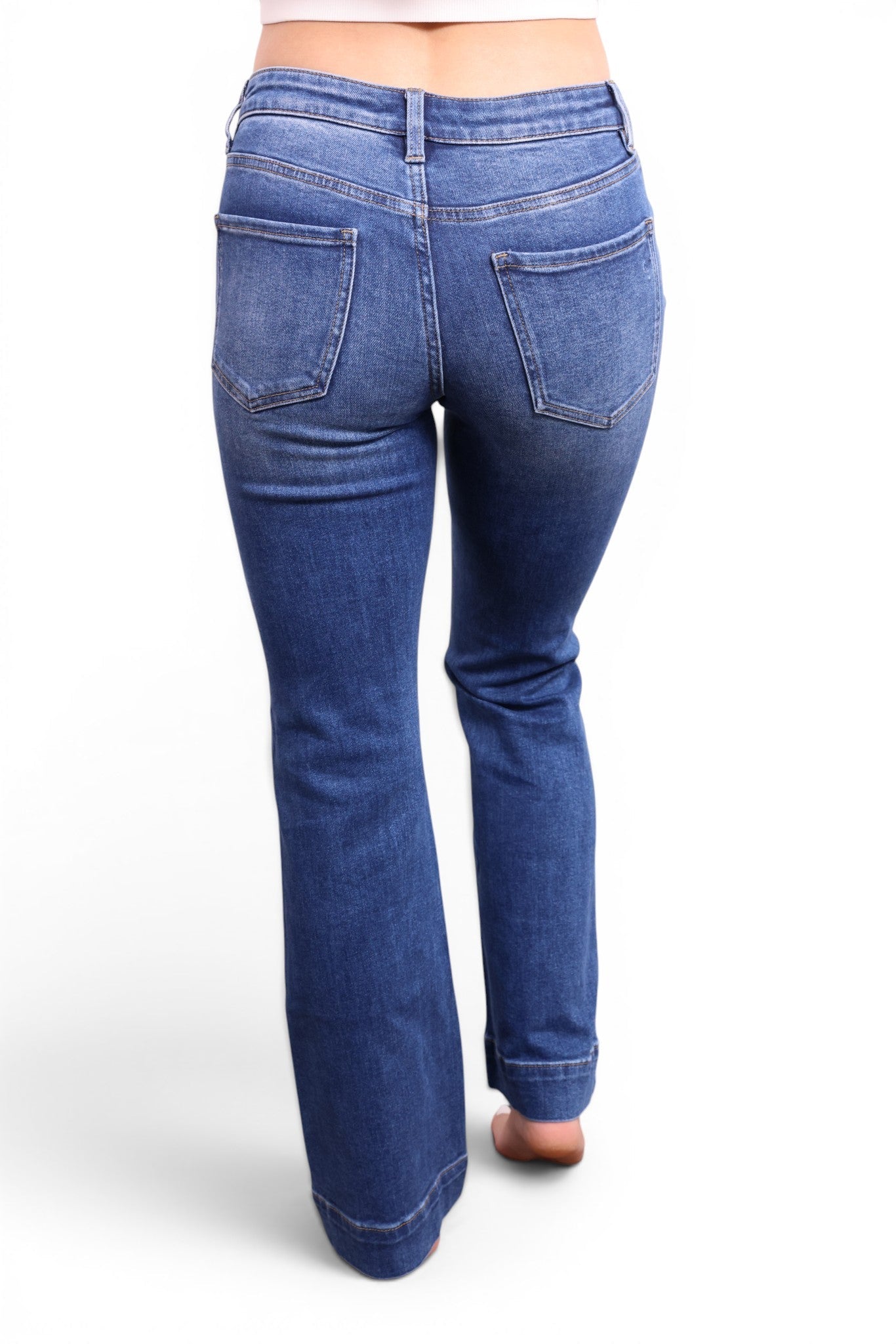 The Georgia Mid-Rise Tummy Control Vintage Blue Bootcut Jeans