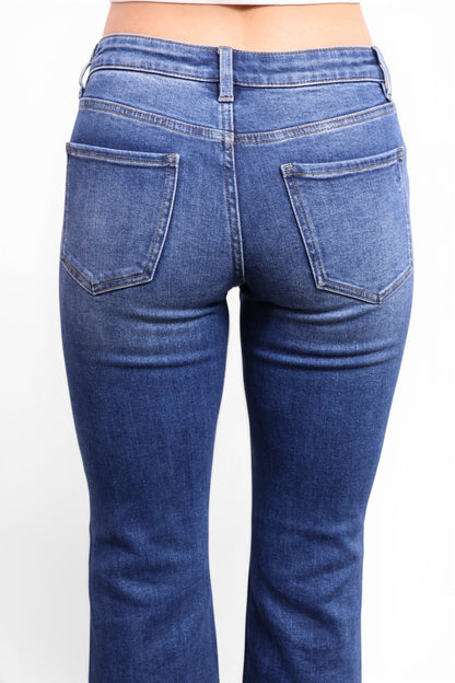 The Georgia Mid-Rise Tummy Control Vintage Blue Bootcut Jeans