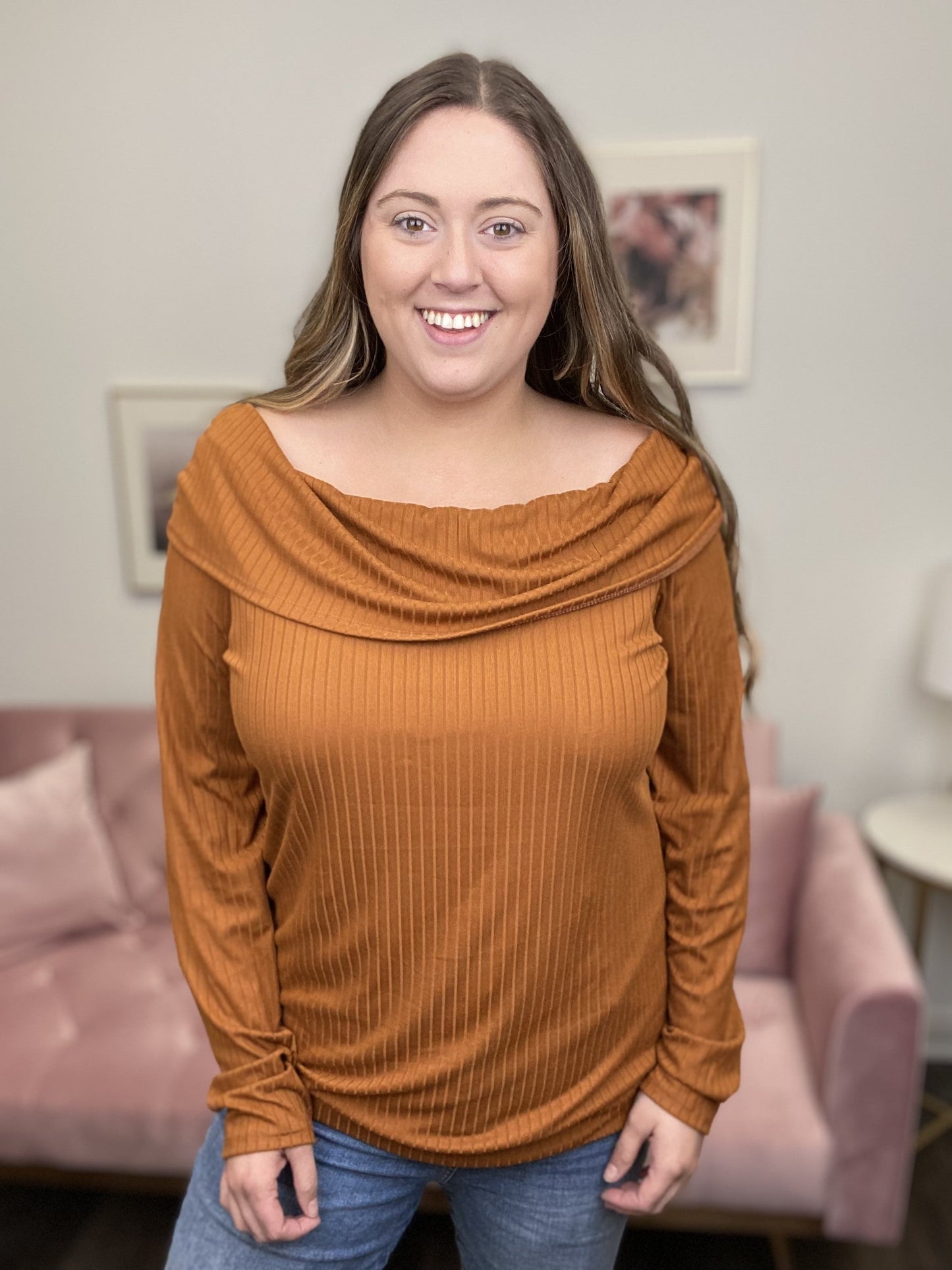 His Loss Women's Off Shoulder Long Sleeve Top