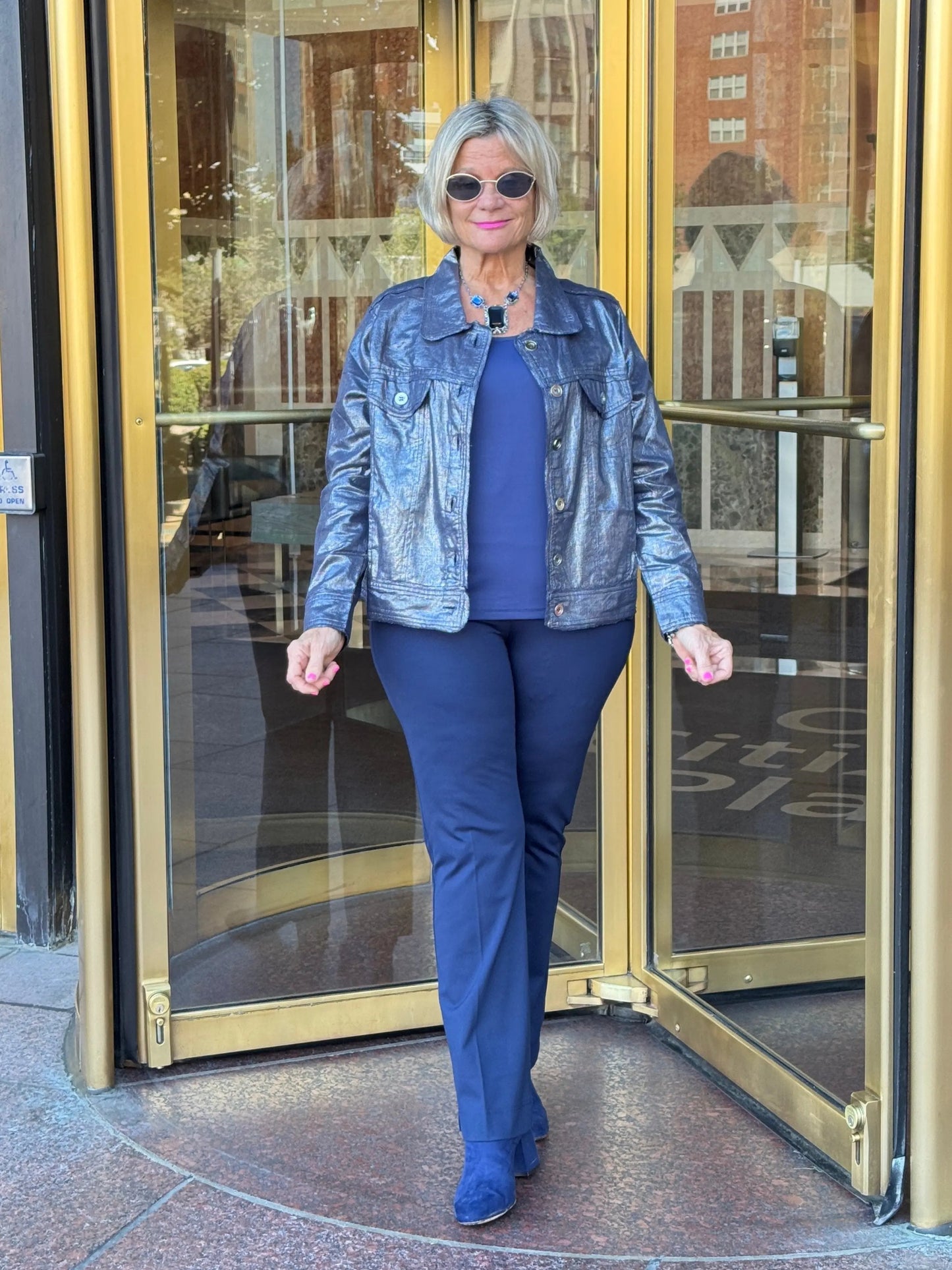 Navy Metallic Jacket