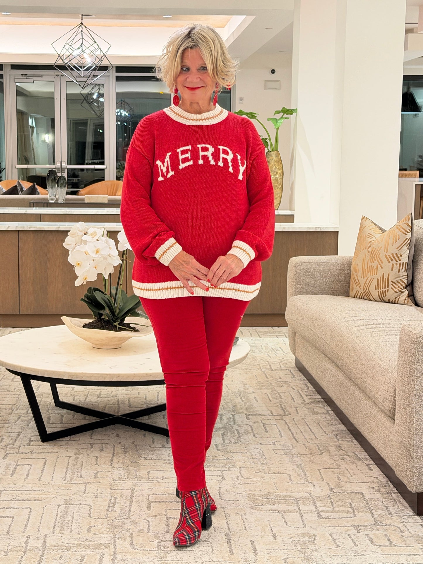MERRY Color Block Edge Drop Shoulder Cozy Sweater
