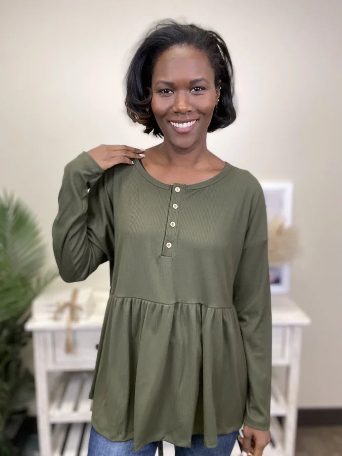 Super Fine Women's Baby Doll Long Sleeve Top