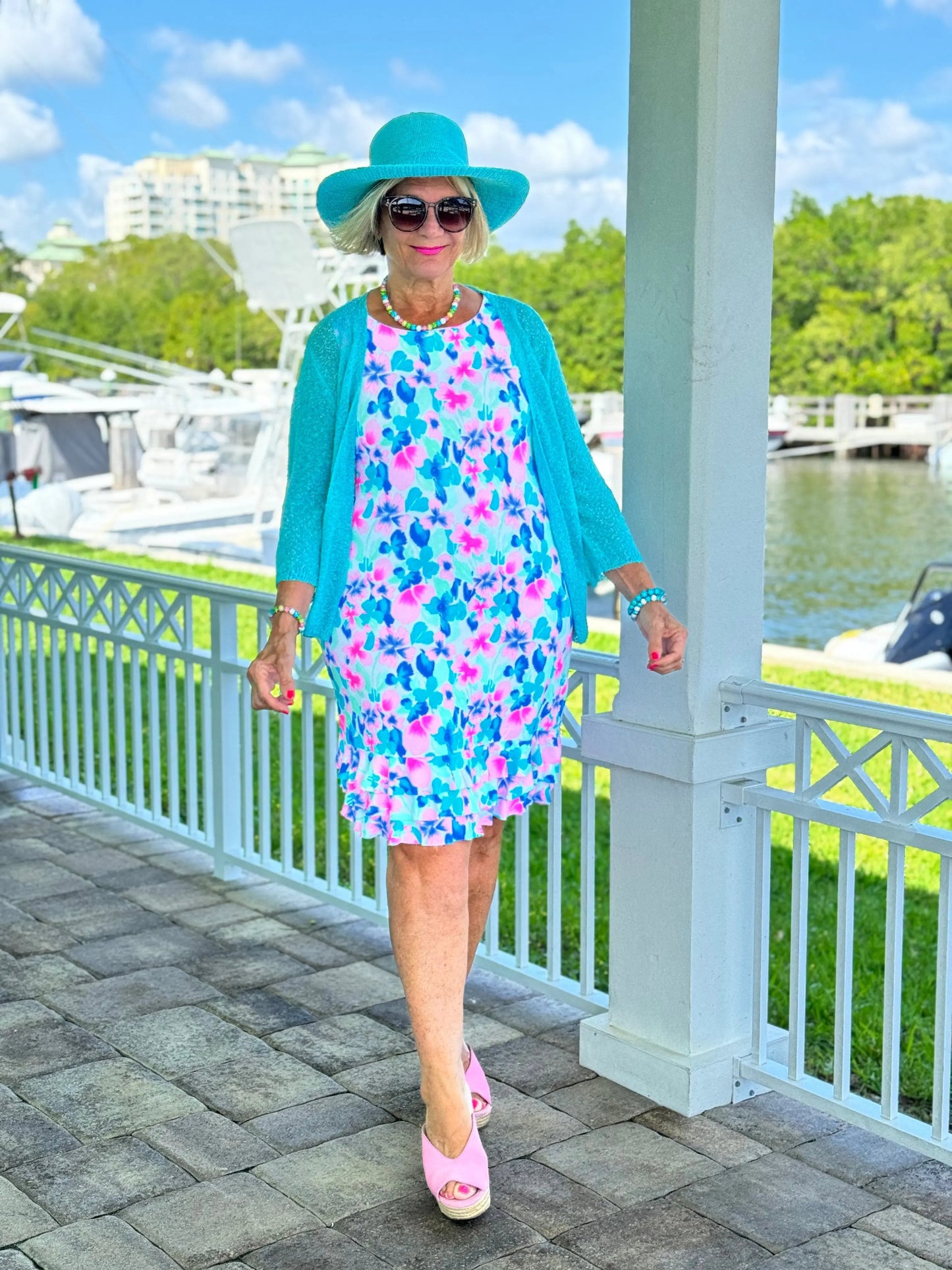 PINK PETALS SHIFT DRESS