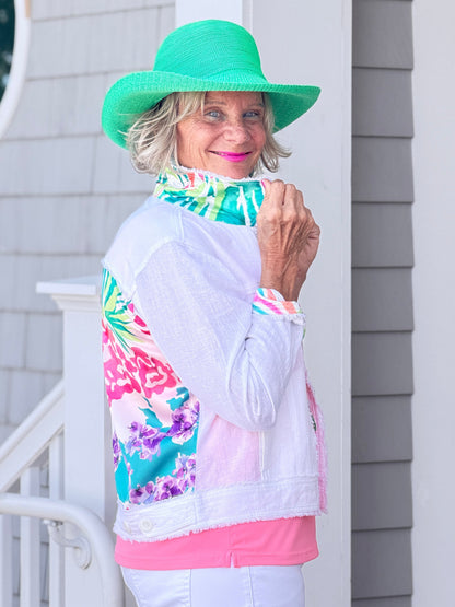 PINK PARADISE GARDEN LINEN JACKET