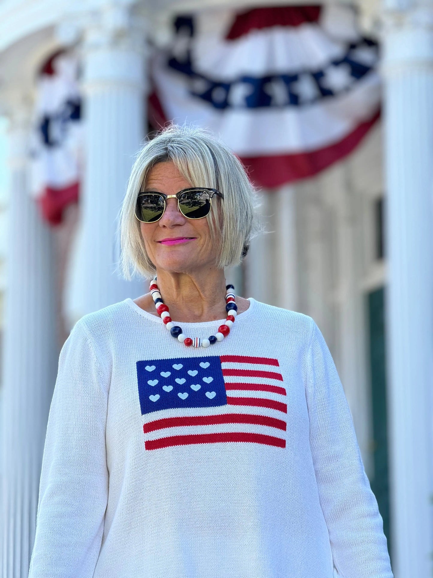 LULU-B WHITE FLAG SWEATER