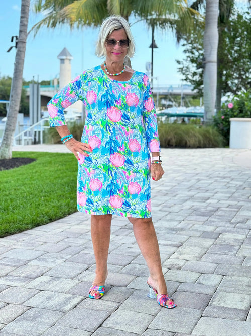 SEASHELL BEACH SLEEVE DRESS