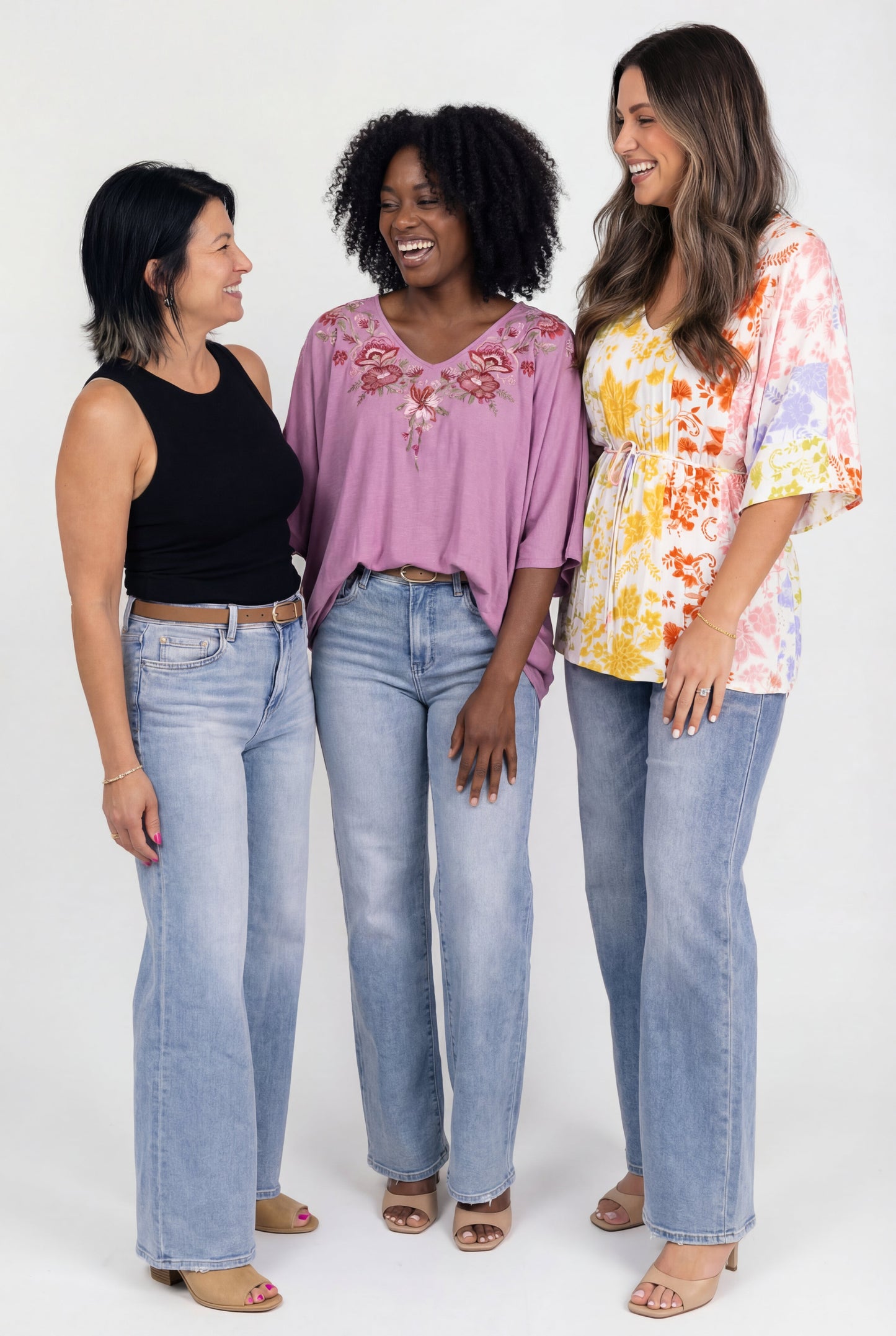 The Felicity High-Rise Tummy Control Wide Leg Denim - Three Inseams