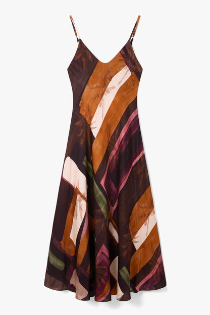 Anne Satin Slip Dress | Sunset Geo