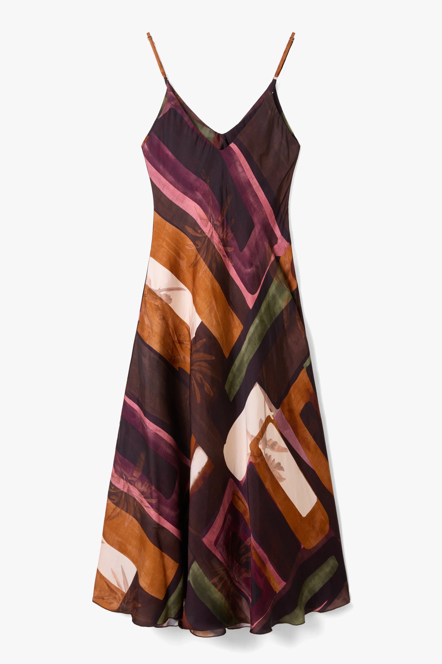 Anne Satin Slip Dress | Sunset Geo