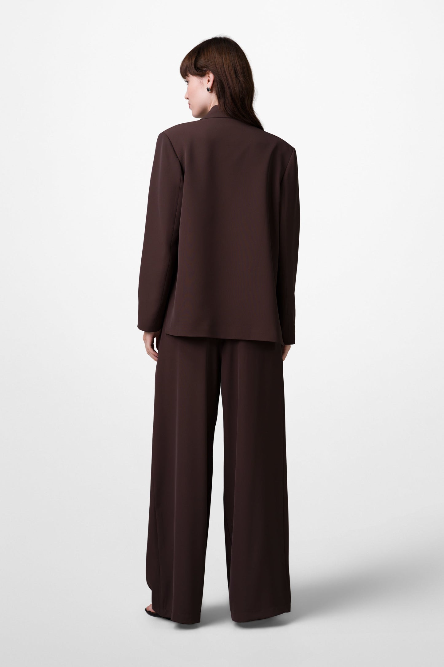 Lana Pleated Elastic Waist Trousers | Espresso Brown