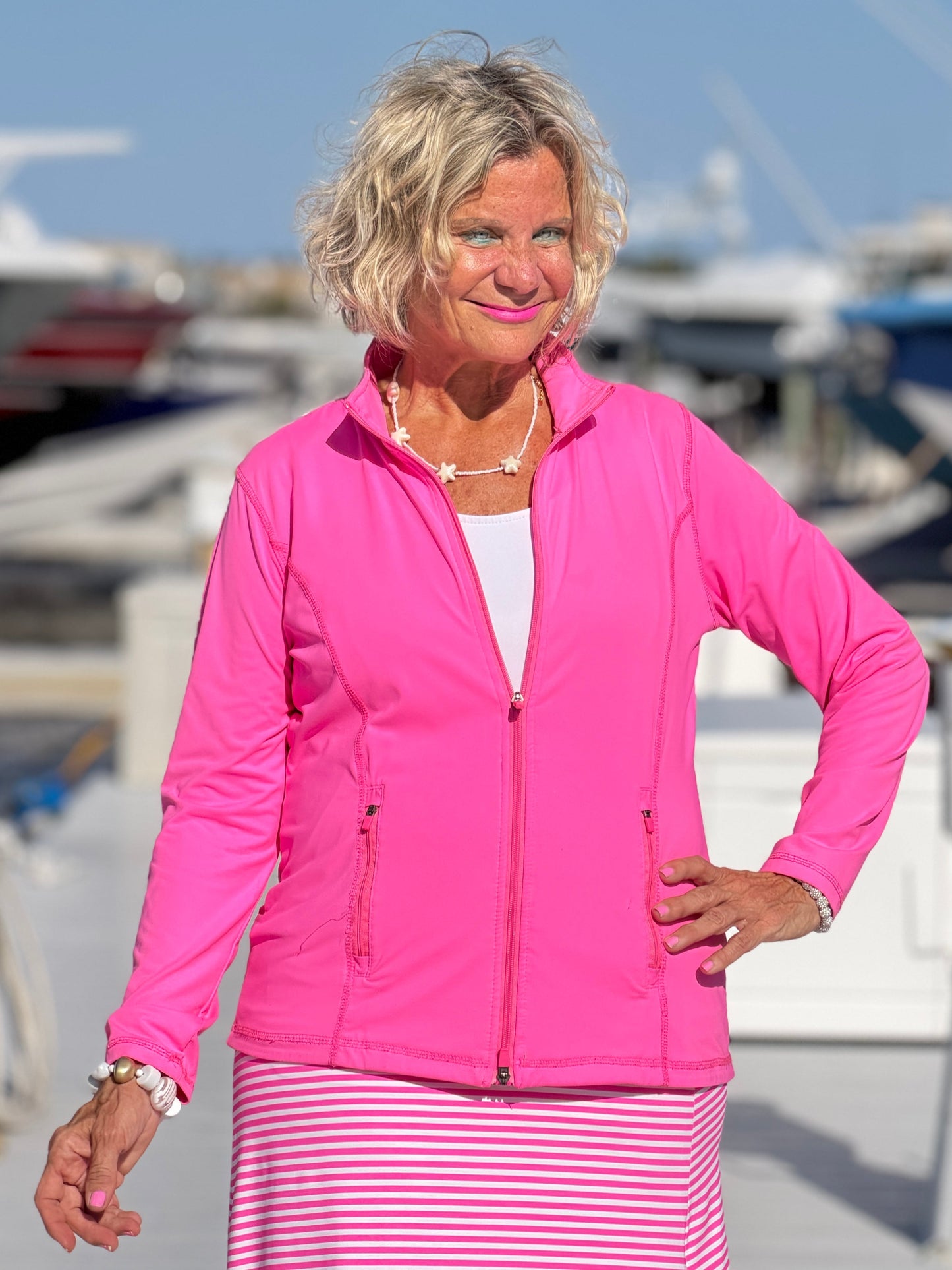 MARINA PINK STRIPE SKORT