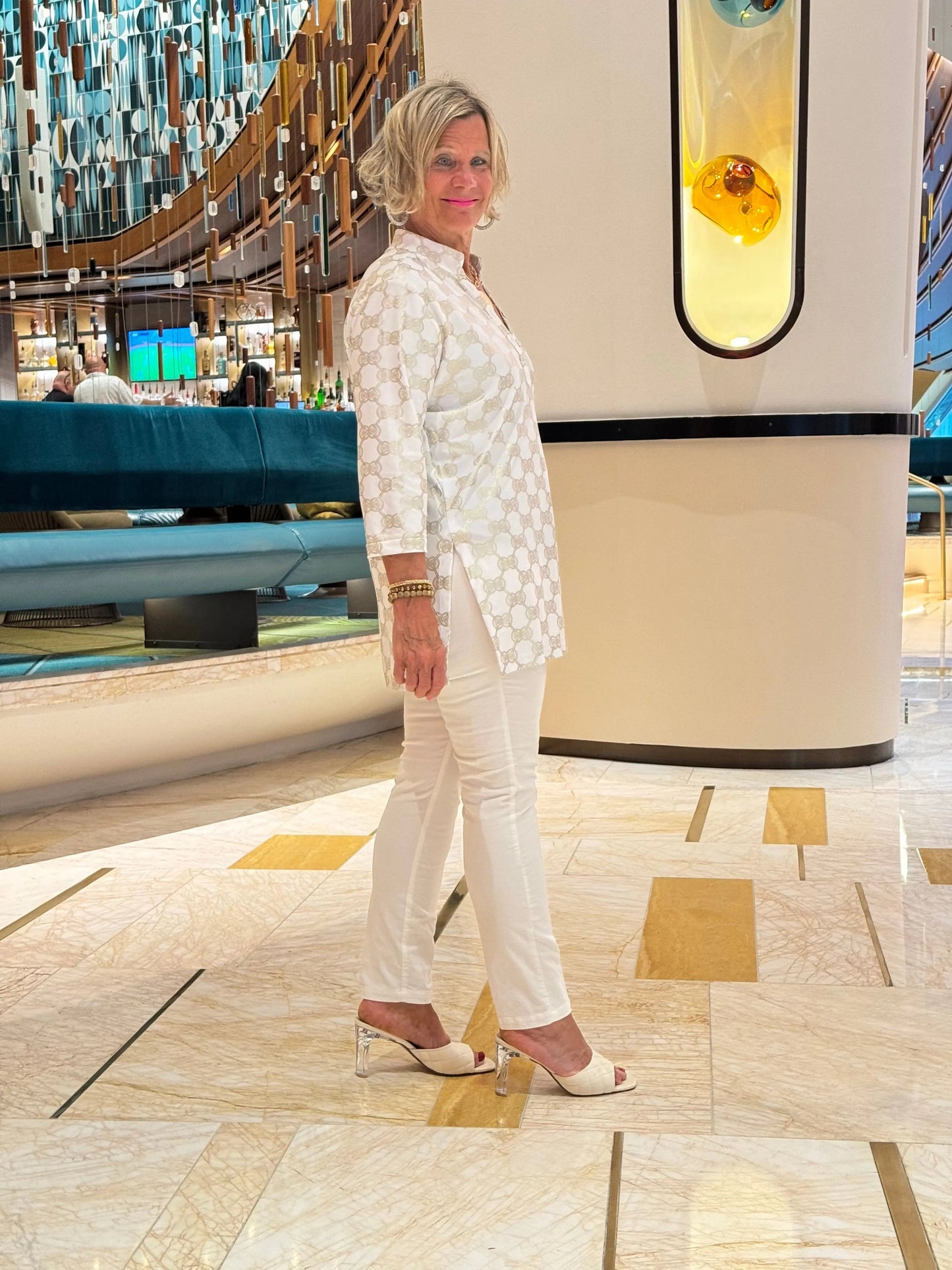 LULU-B WHITE GOLD TUNIC