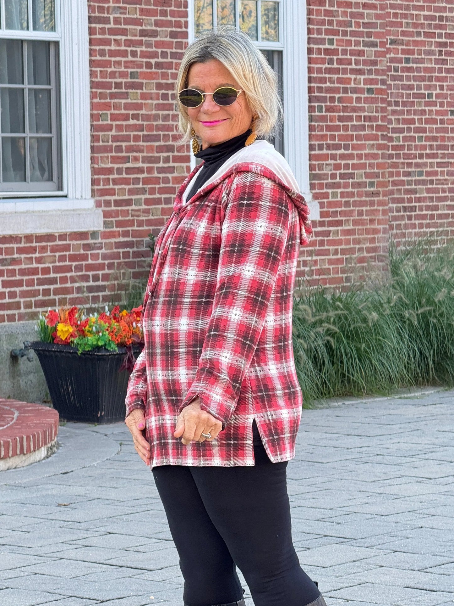 Rust Plaid Fall Day Hoodie