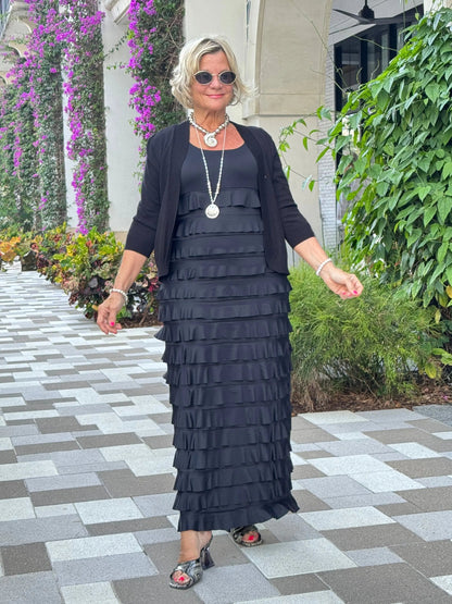 MIAMI NIGHTS  BLACK BLACK CHA CHA DRESS