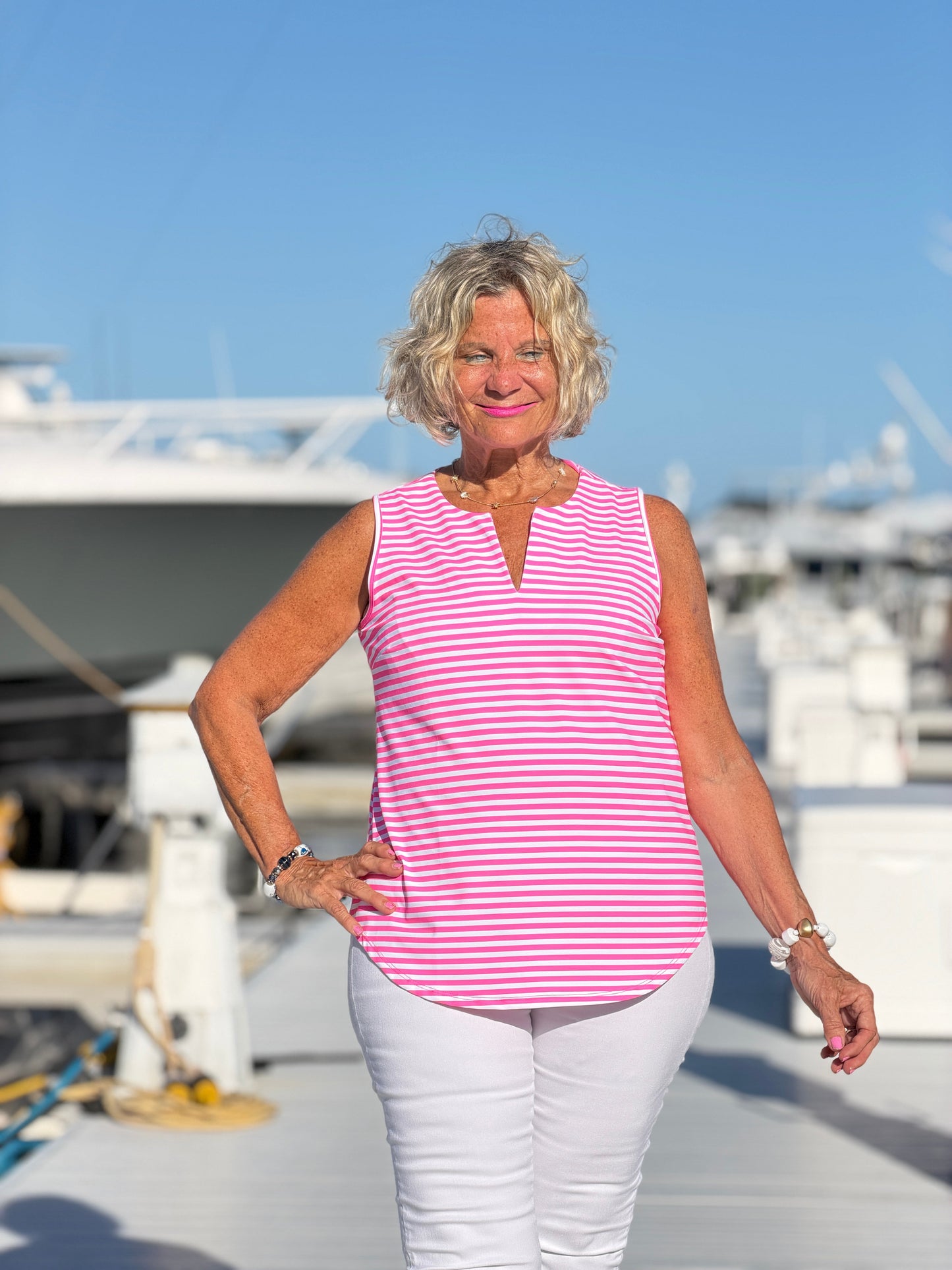 MARINA PINK STRIPE TANK