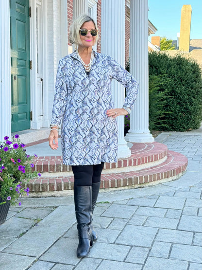LULU-B WINTER WHIT HALF ZIPPER DRESS