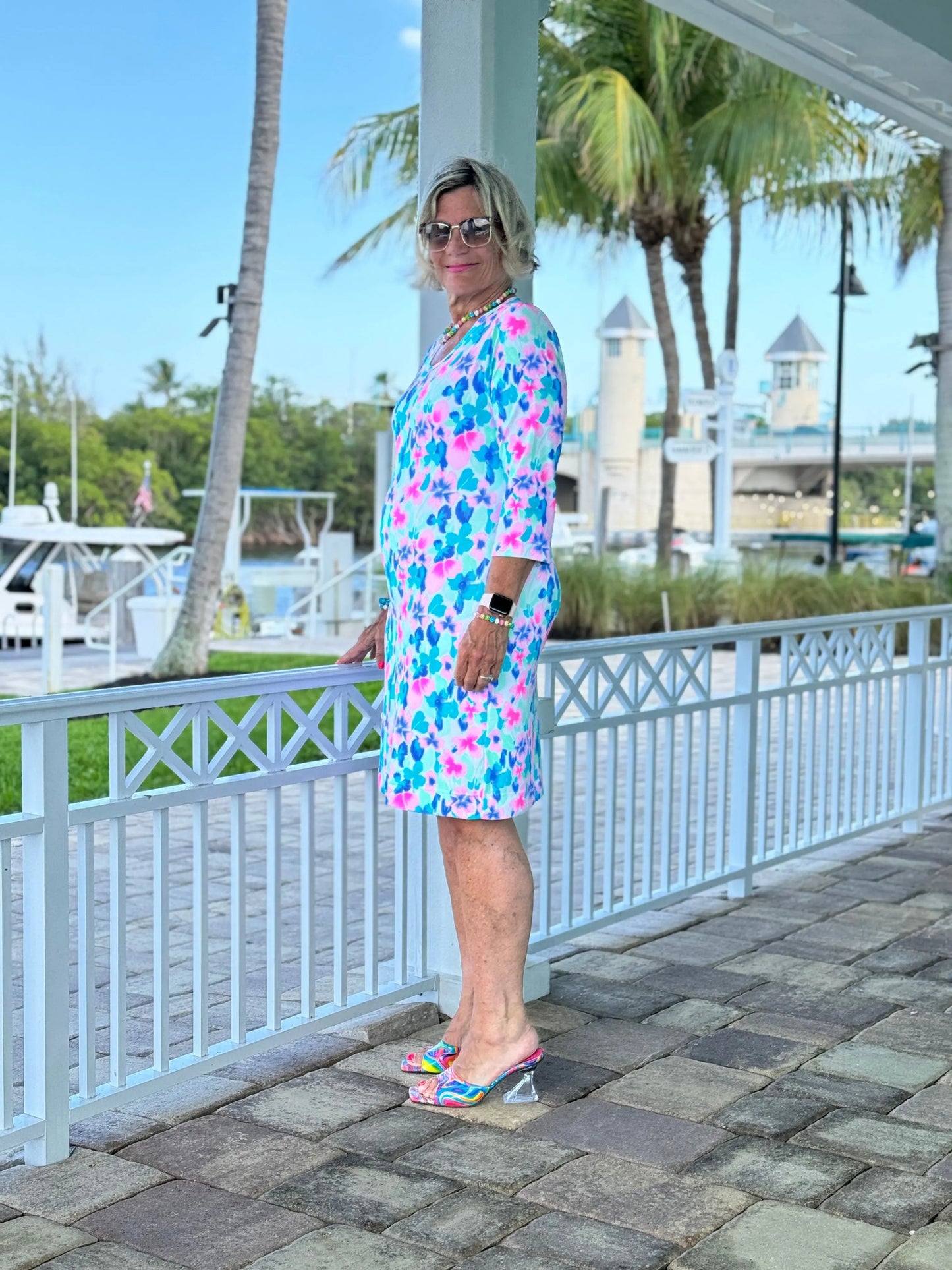 PINK PETALS SLEEVE DRESS