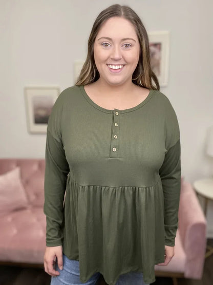 Super Fine Women's Baby Doll Long Sleeve Top