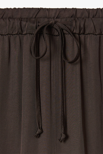 Belle Balloon Satin Trousers | Espresso Brown