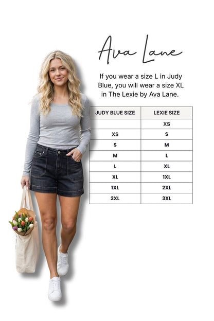 The Lexie Mid-Rise Stretch Denim Shorts - Black