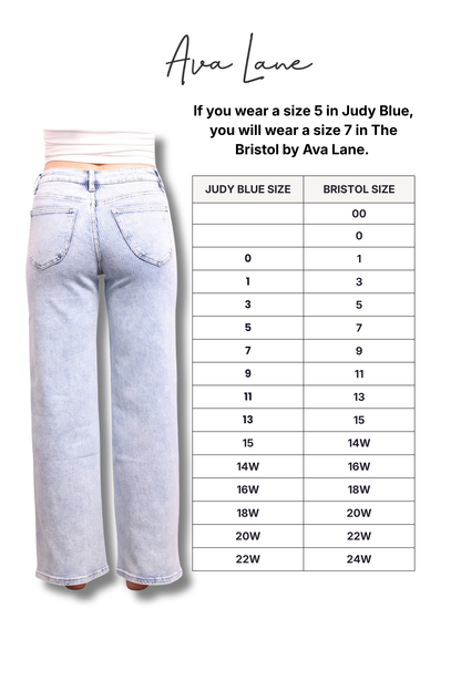 The Bristol Mid-Rise Tummy Control Wide Leg Striped Jeans