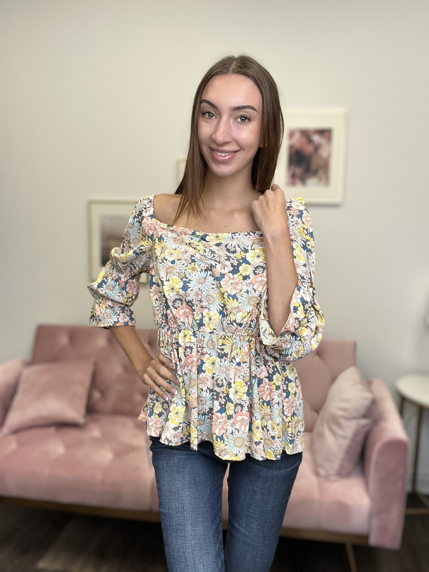 Power Statement Women's Peplum Long Sleeve Top
