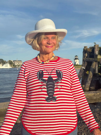 RED STRIPED LOBSTER SWEATER