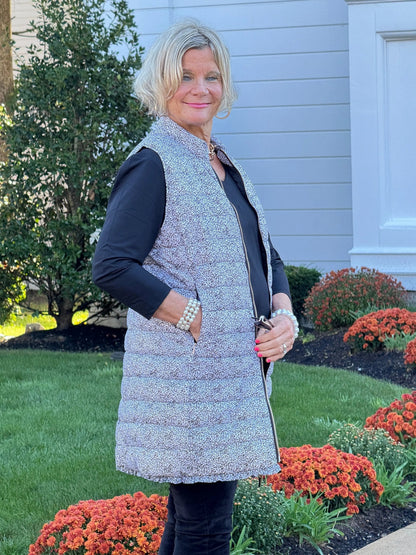 SAFARI BLACK AND BEIGE PUFFER VEST