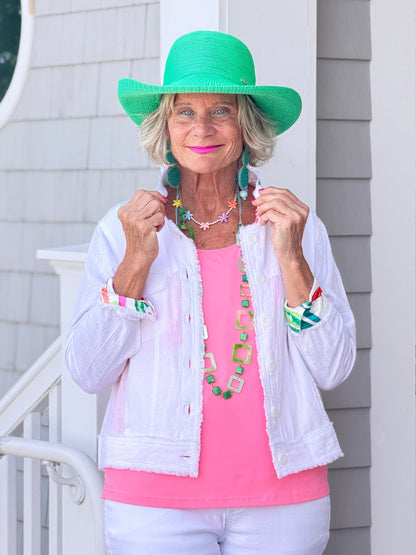 PINK PARADISE GARDEN LINEN JACKET