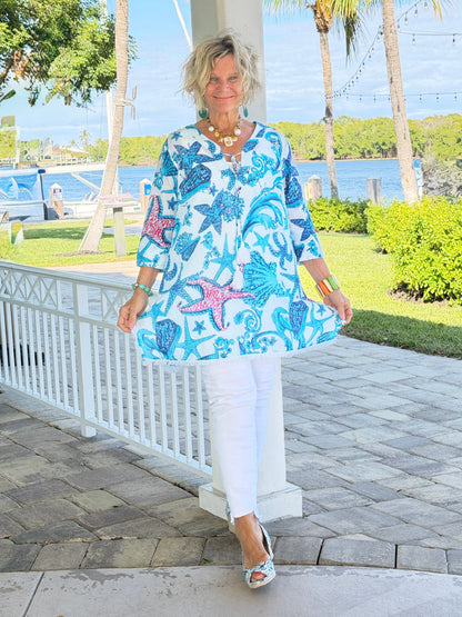 Star and Shell Fringe Dress w/ Tassels & Beading