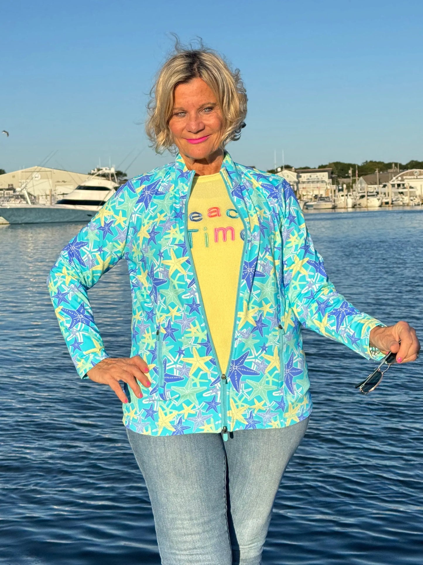 LULU-B YELLOW BEACH TIME SWEATER