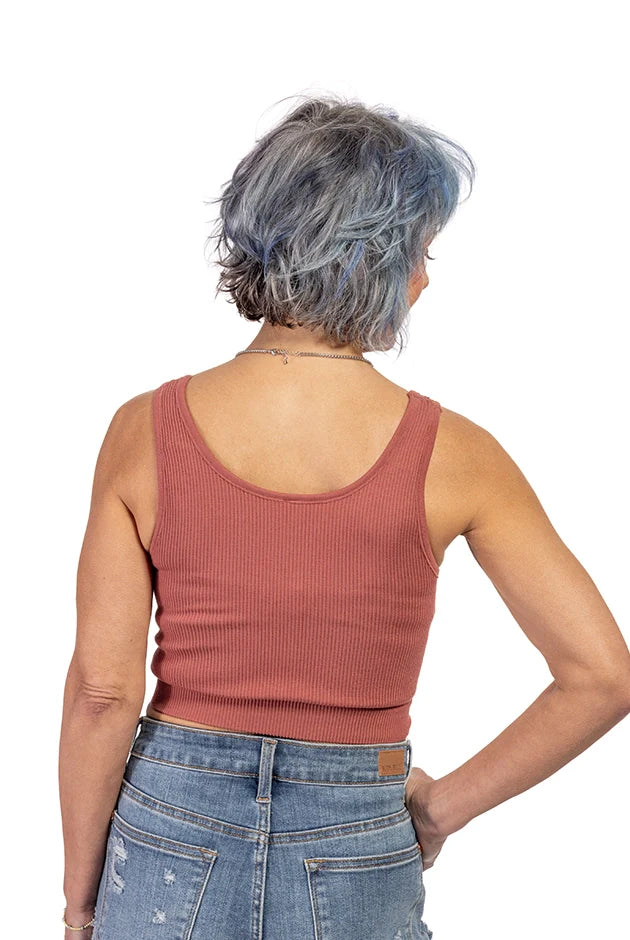 Women's Ribbed Button Detail Bralette