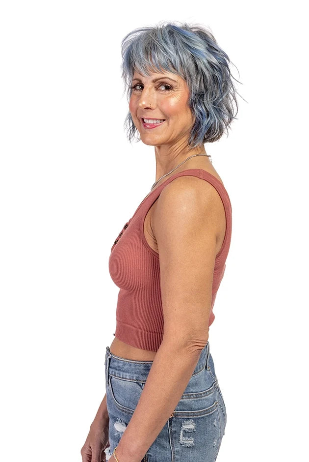 Women's Ribbed Button Detail Bralette