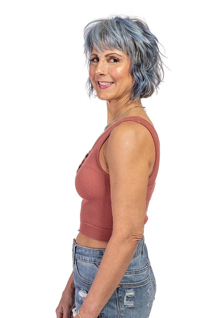 Women's Ribbed Button Detail Bralette