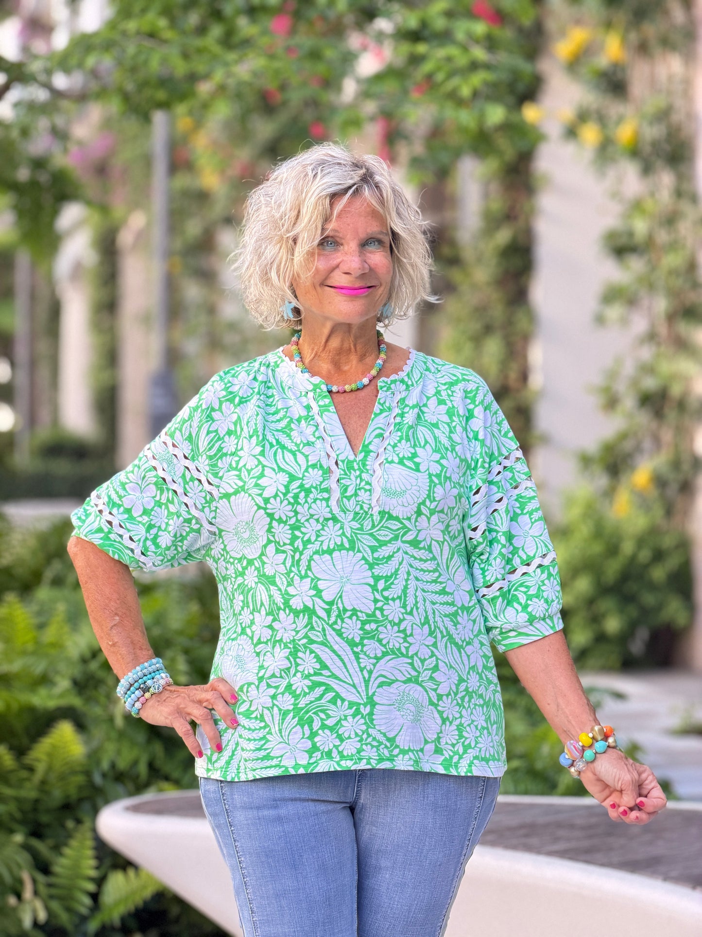 SPRING GREEN BOHO TOP
