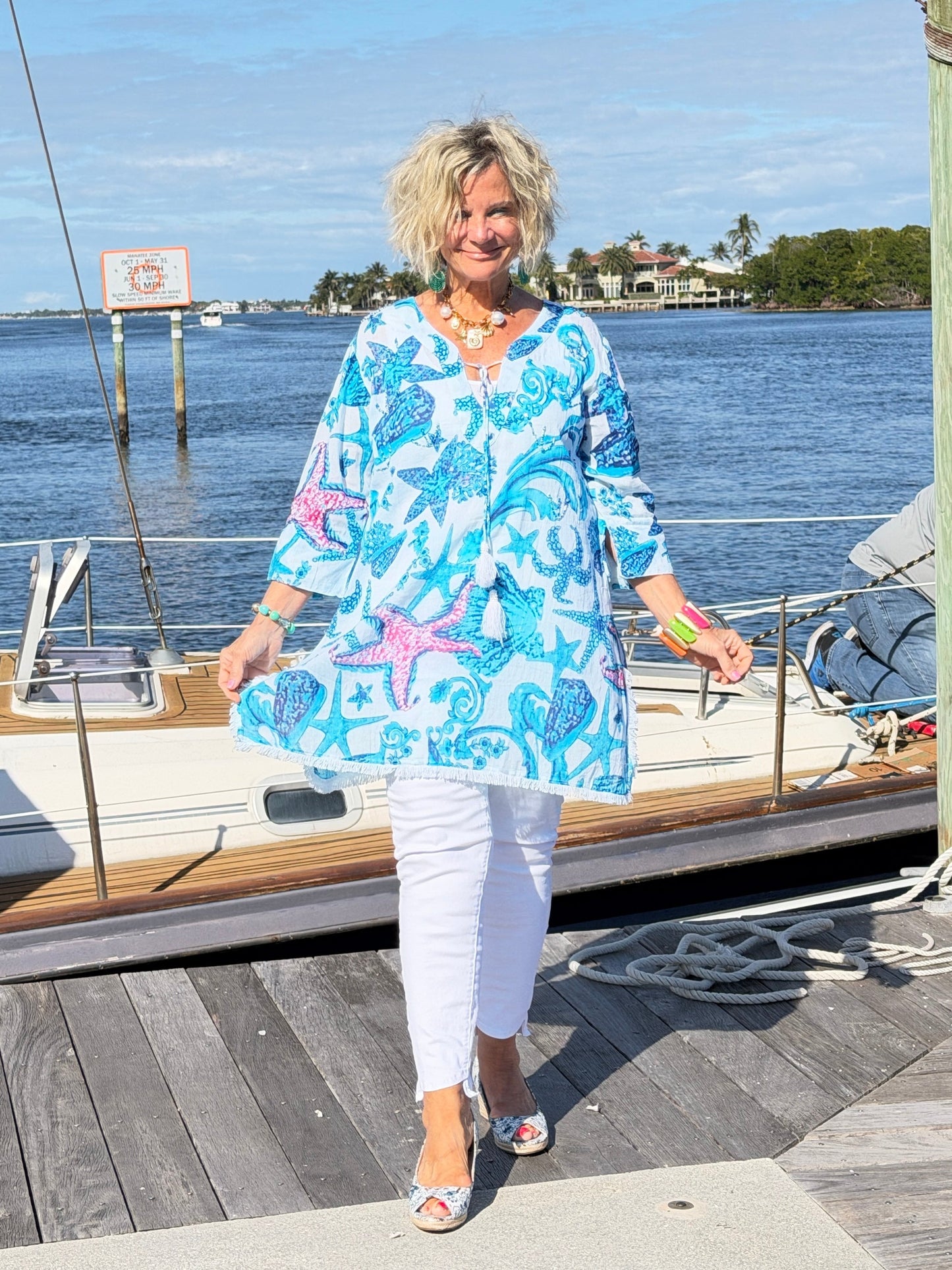 Star and Shell Fringe Dress w/ Tassels & Beading