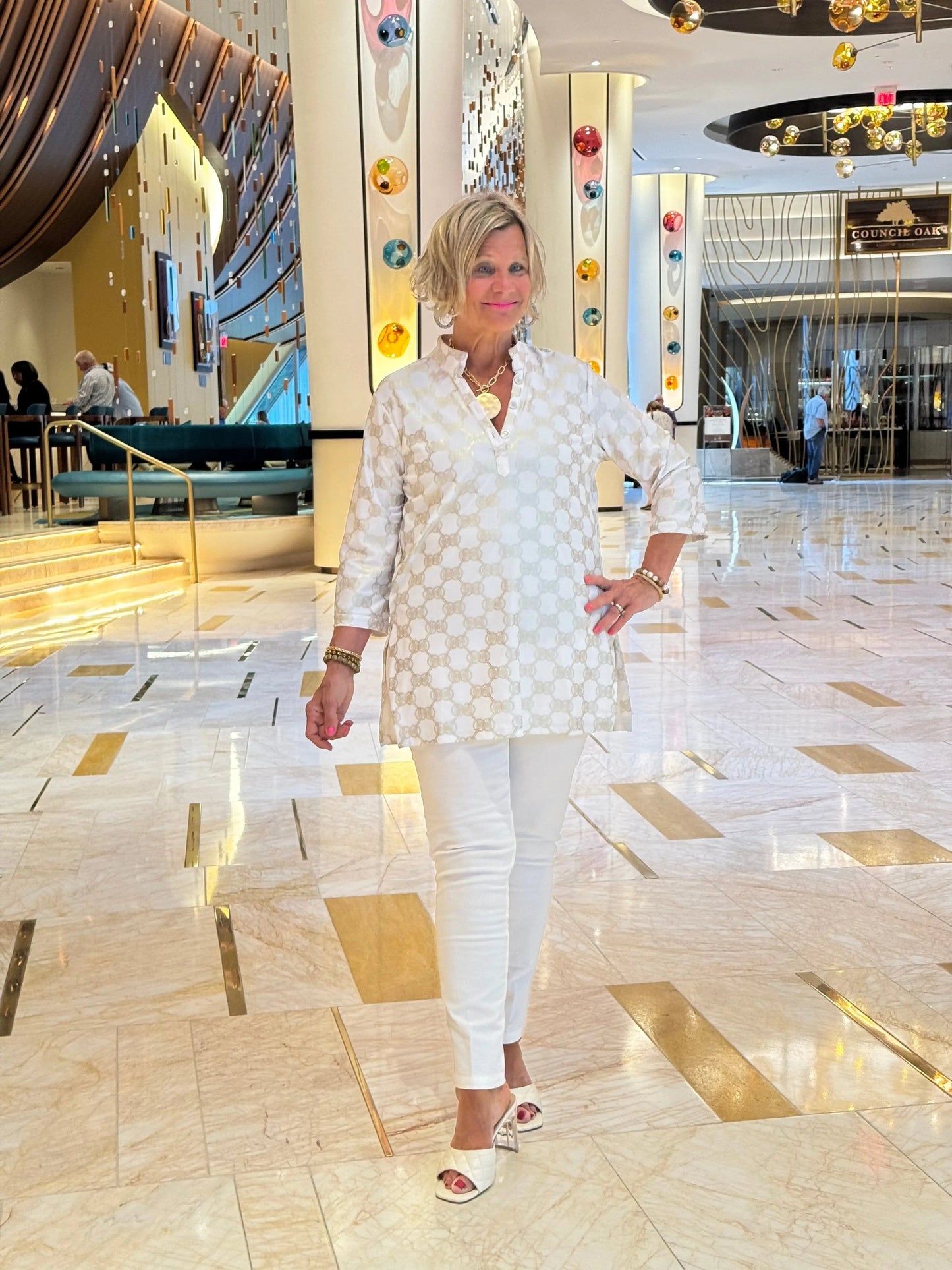 LULU-B WHITE GOLD TUNIC