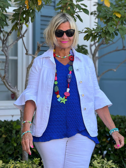 SOUTH BEACH DENIM WHITE JACKET - ILLUSION