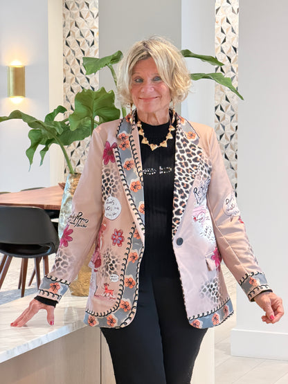 LUPA One Size Italian Parisian Chic Print Blazer  SHIPPING NOV 13-16