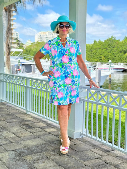 SEASHELL BEACH SHORT SLEEVE DRESS