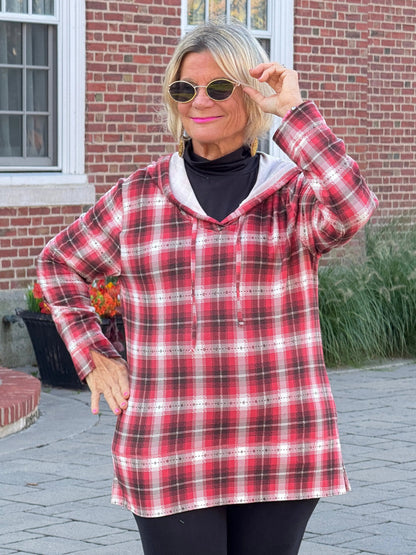 Rust Plaid Fall Day Hoodie